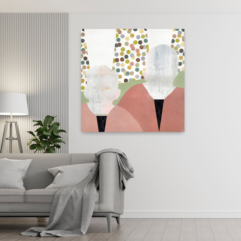Twins, art contemporain abstrait, H 48 po x l 48 po