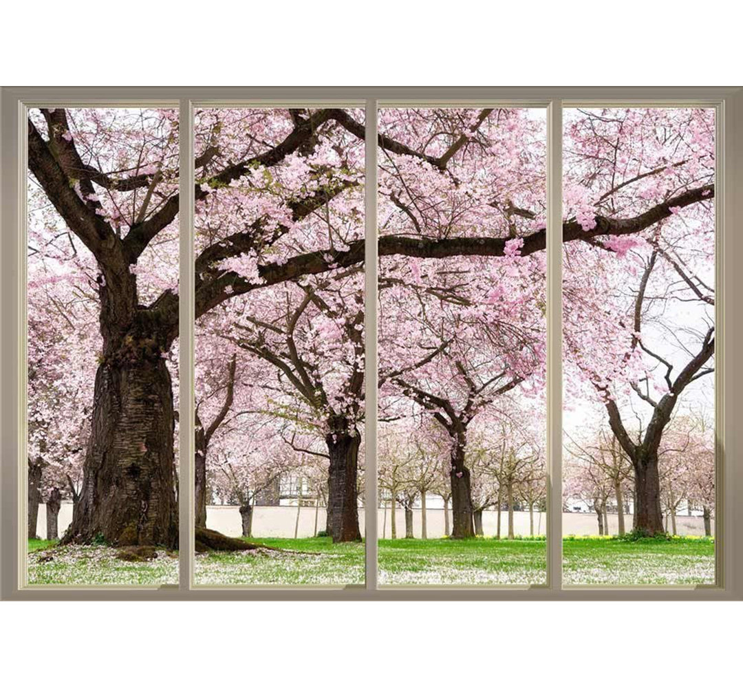 View Through Sliding Doors Peel & Stick Floral Border IDEA4WALL 