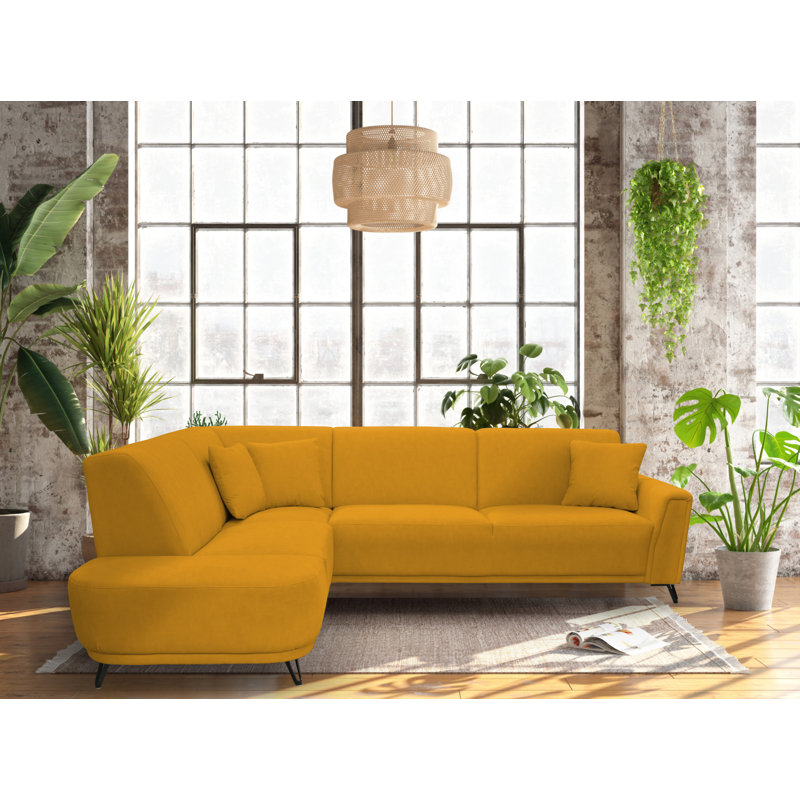 Vecellio 4 Seater Corner Sofa , Light yellow, Left facing