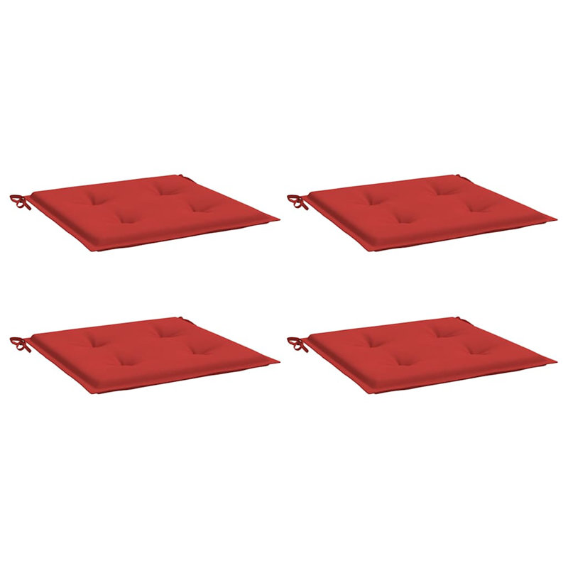 Ensemble de 4 coussins de chaise d'extérieur en polyester 100% polyester rouge Oxford, H 19,7 po x l 19,7 po x P 1,2 po