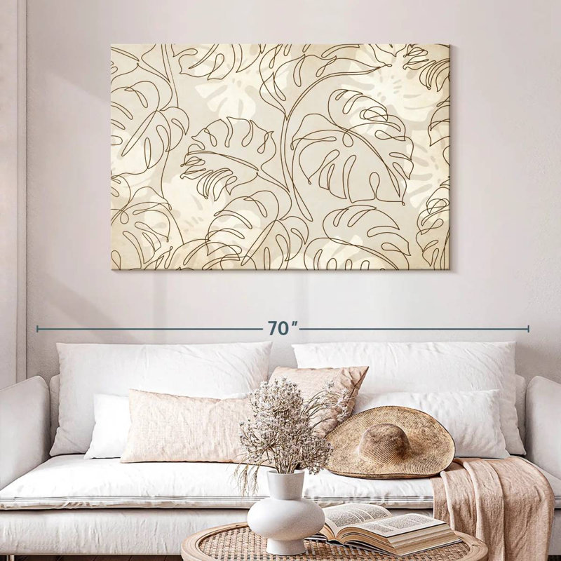 Motif de feuilles Kerner Monstera, H 32 po x l 48 po