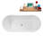 75" Streamline Soaking Matte White Freestanding Tub and Tray With Drain-101310208