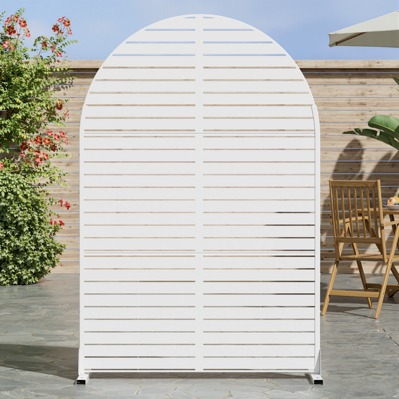 Metal Privacy Screen Fence Panel, White