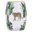 Tabouret en céramique 13 x 13 x 18 pouces avec art de la jungle bohémienne et ambiance optimiste, peut être utilisé comme tabouret de table d'appoint, en pouces, pour une décoration de chambre efficace