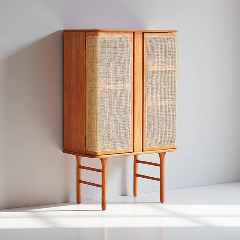 Armoire de rangement en bois massif de style japonais, Tanné