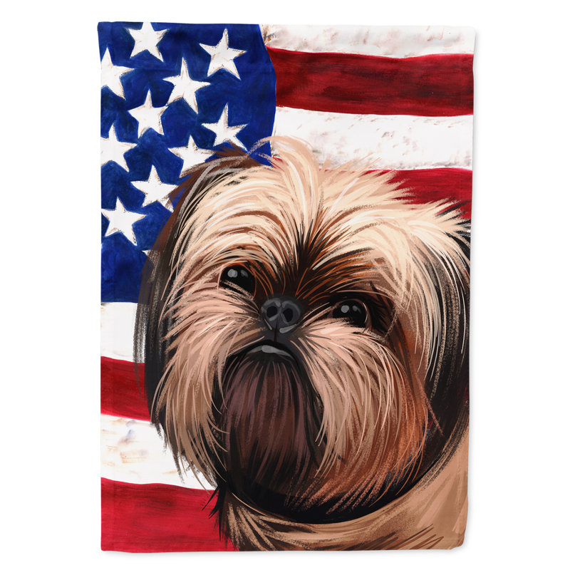 Polyester à 2 côtés 28 x 40 po drapeau maison, Griffon Bruxellois