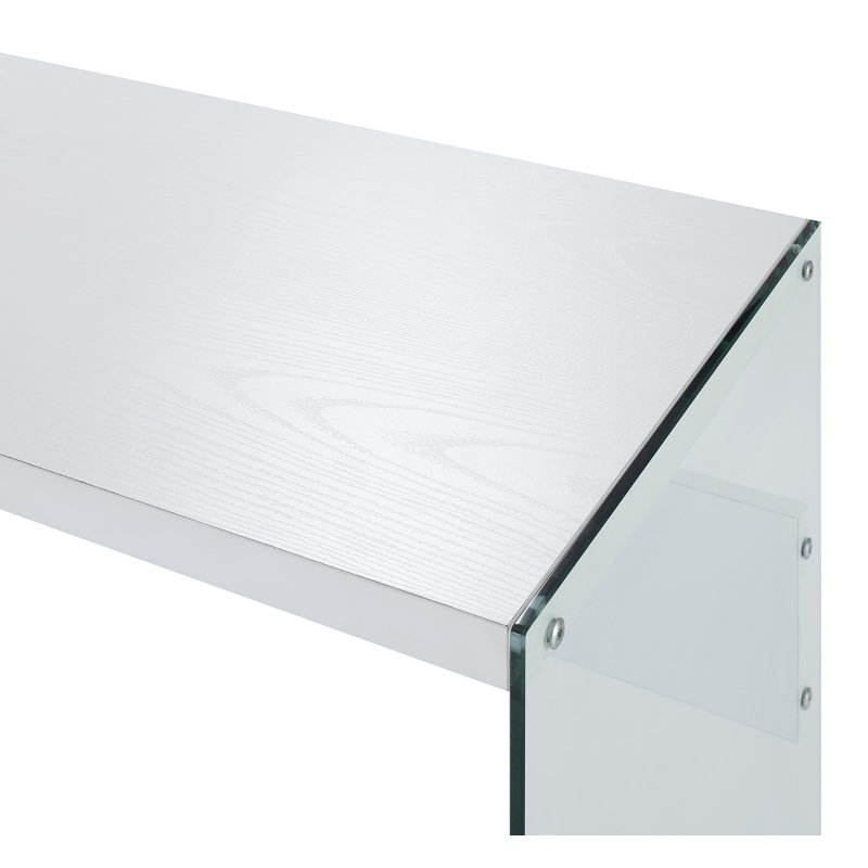 Allegonda 44'' Console Table with Glass Frame, White