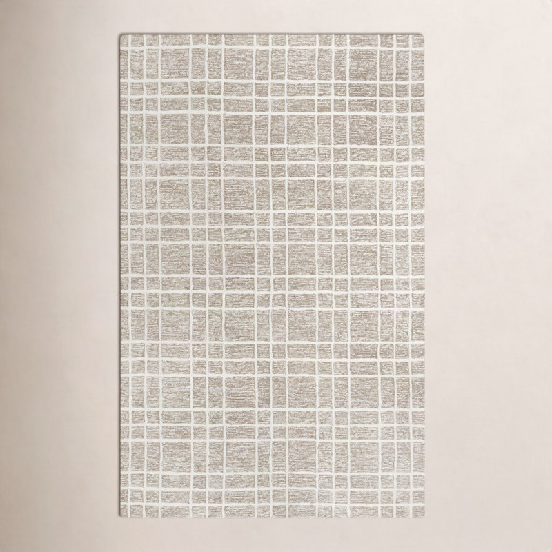 Tapis brun en laine touffeté à la main Alec, Rectangulaire 3 pi x 5 pi