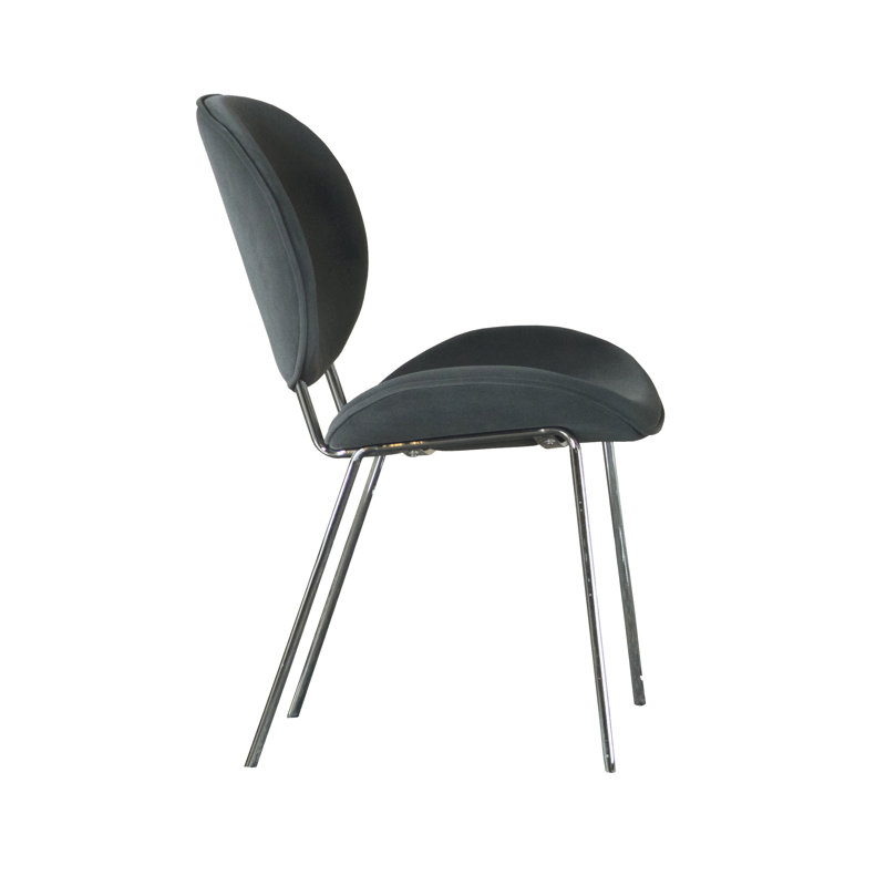 Chaise d'appoint en velours gris Arthurene
