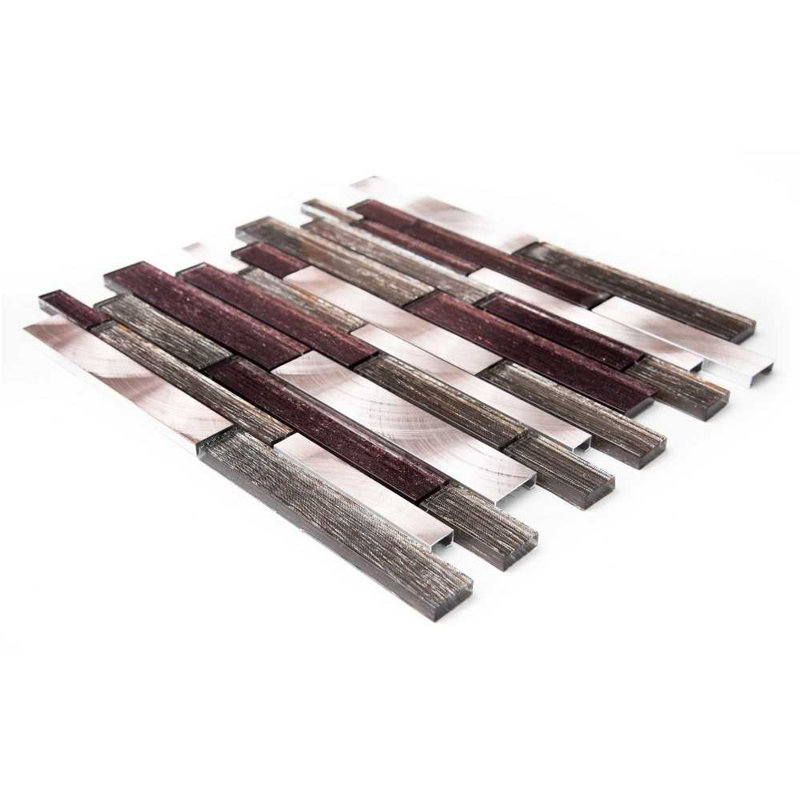 Cosmos Brick Glass Mosaic Tile, Bronze