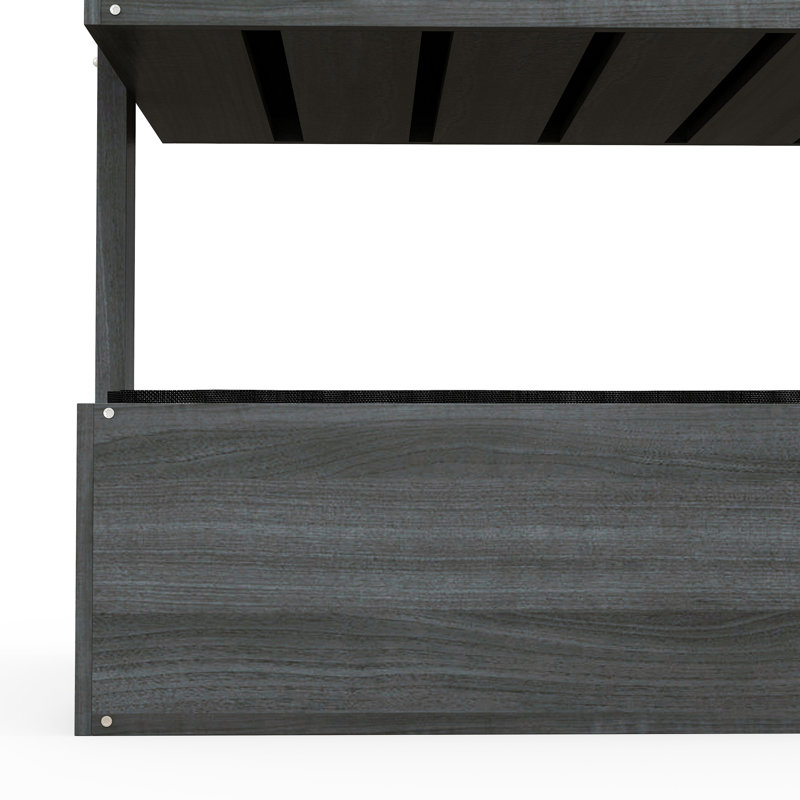 Jardinière verticale, 4 niveaux en bois pour plantes d'extérieur, auto-drainante avec tissu non tissé, aspect gris nuance