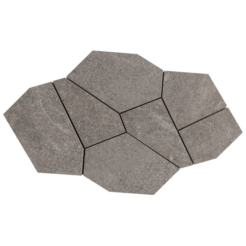 Monolith 11.81 In. X 19.68 In. Organic Pattern Matte Porcelain Mosaic Floor And Wall Tile (1.07 Sq. Ft. / Each), Slate Gray