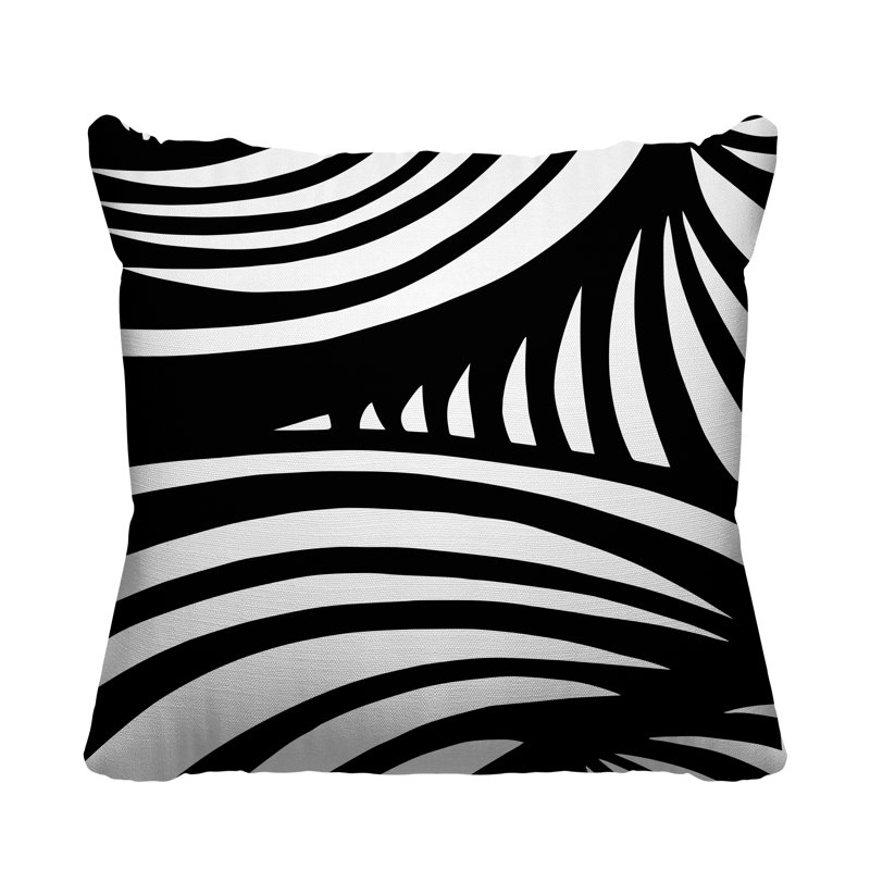 Coussin décoratif intérieur / extérieur Ogden, L 19 po x H 19 po, Noir