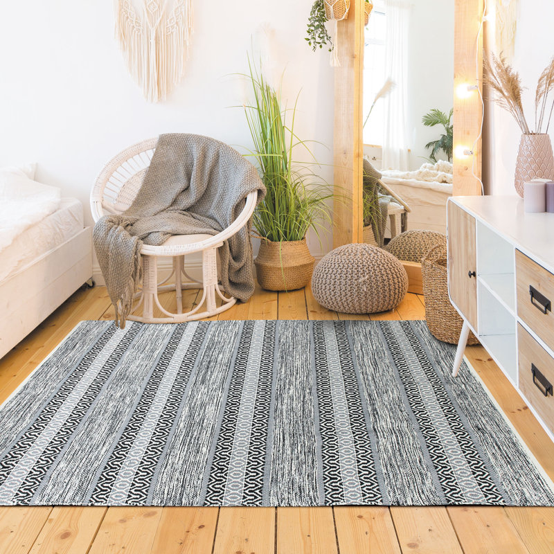 Delaine Striped Hand Woven Area Rug, Rectangle 160 x 230cm