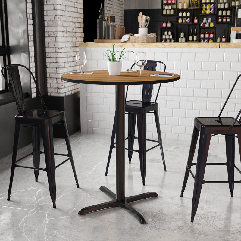 Plateau de table rond en stratifié Carrus, H 43,13 po x l 36 po x P 36 po, Noyer