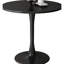 Table moderne de 31,5 po de diamètre, noire, pour la salle à manger et les loisirs, construction solide, style noir facile à installer, structure en métal supérieure et propre