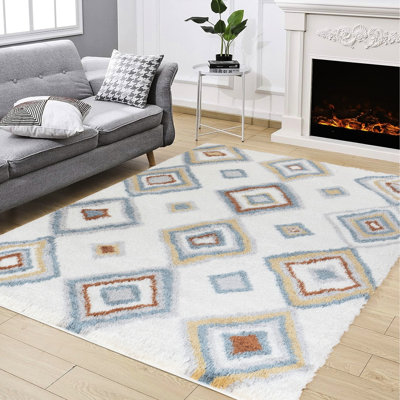 5 pi 3 po Tapis X 7 à poils longs, teint et moderne, 100% pour les espaces très passants, velours doux