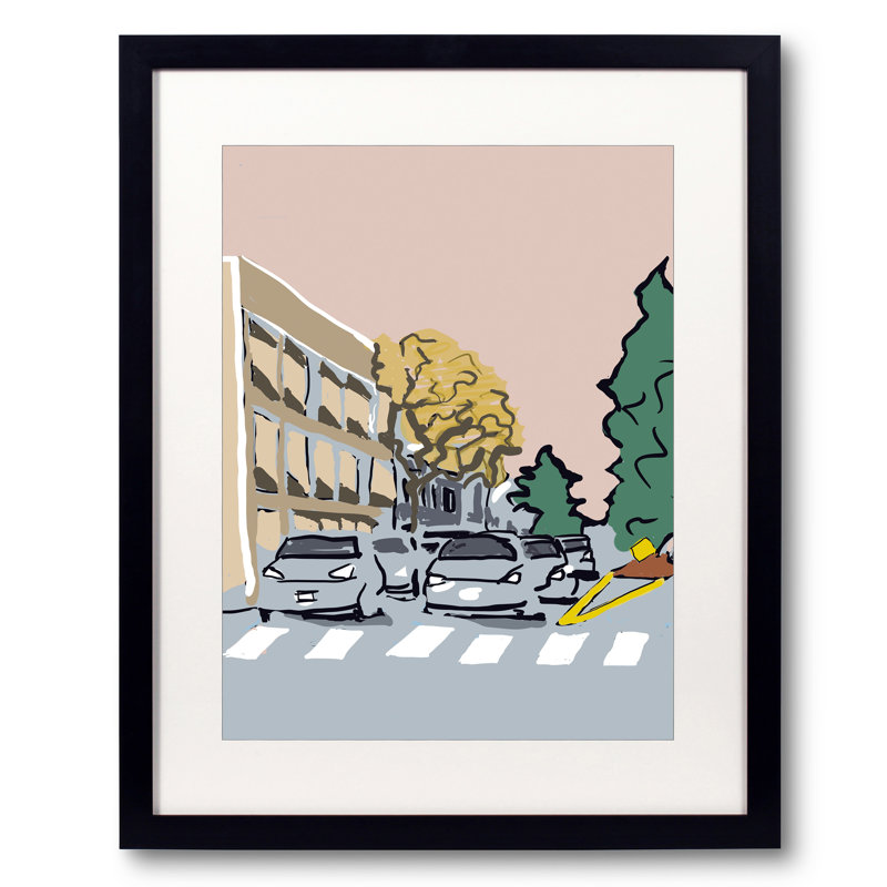 Going East on Ocean Park Print, 30" H x 24" W, Black Framed Paper