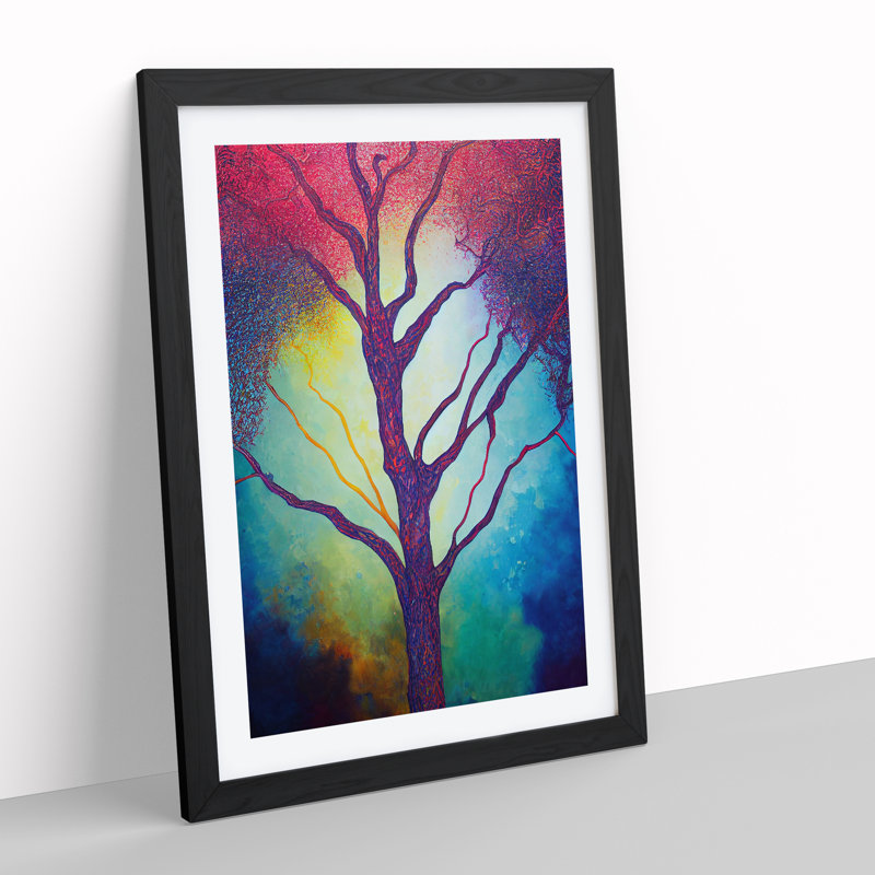A Tree No.3 - Single Picture Frame Painting, Black, 64cm H x 46cm W x 2cm D