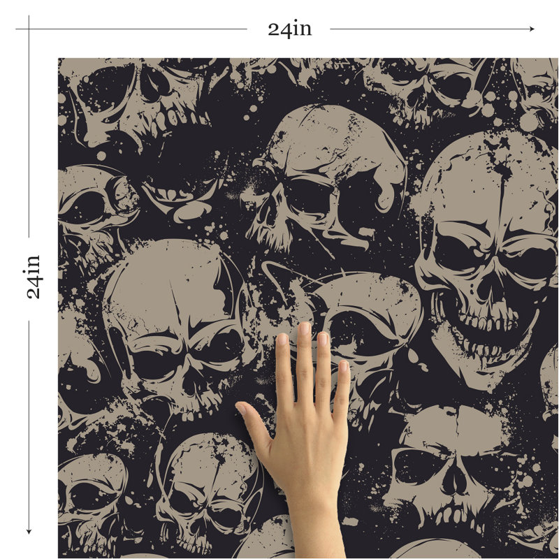 Panneau de papier peint amovible Kersten Skulls Teens, L 126 po x l 24 po