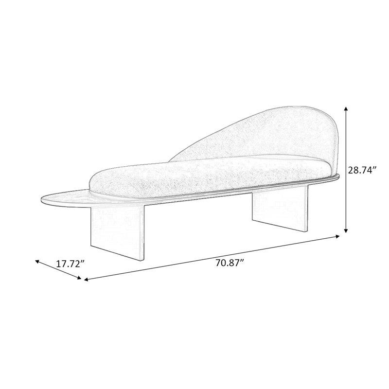 Banc rembourré vert en bois massif, H 28,74 po x L 70,87 po x P 17,72 po, Vert