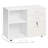 3 Drawer Wooden File Cabinet Mobile Filing Cabinet with Light Strip White