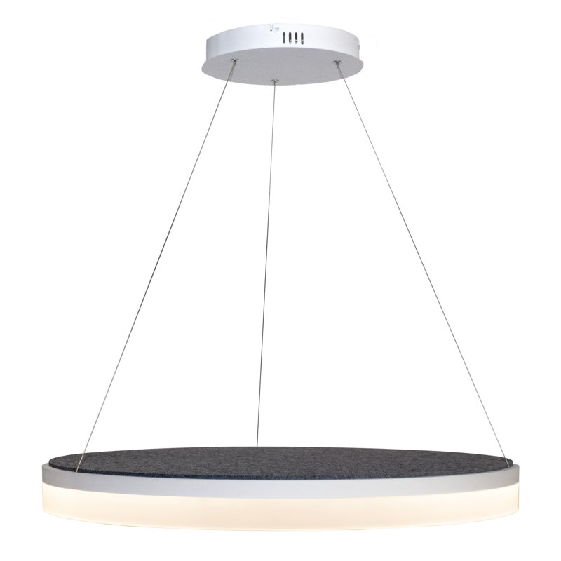 Getz 1 - Light LED Geometric Pendant, 8cm H x 60cm W x 60cm D, Dark Grey