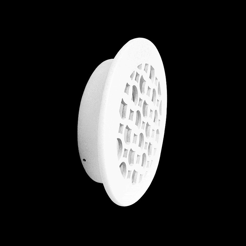Grille d'aération 7,5 po Tudor Mushroom, ronde 6 po, fonte d'aluminium, VR100, Blanc