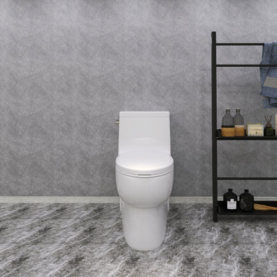 One-Piece 1.28 GPF Single Flush Elongated Toilet In Seat Included