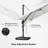 Rocshelle quare Right-left Tilt Cantilever Umbrella with Base and 360-degree Rotation-225910566-248276125
