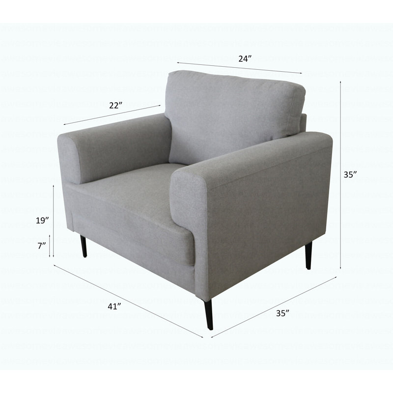 Chaise moderne en lin gris clair