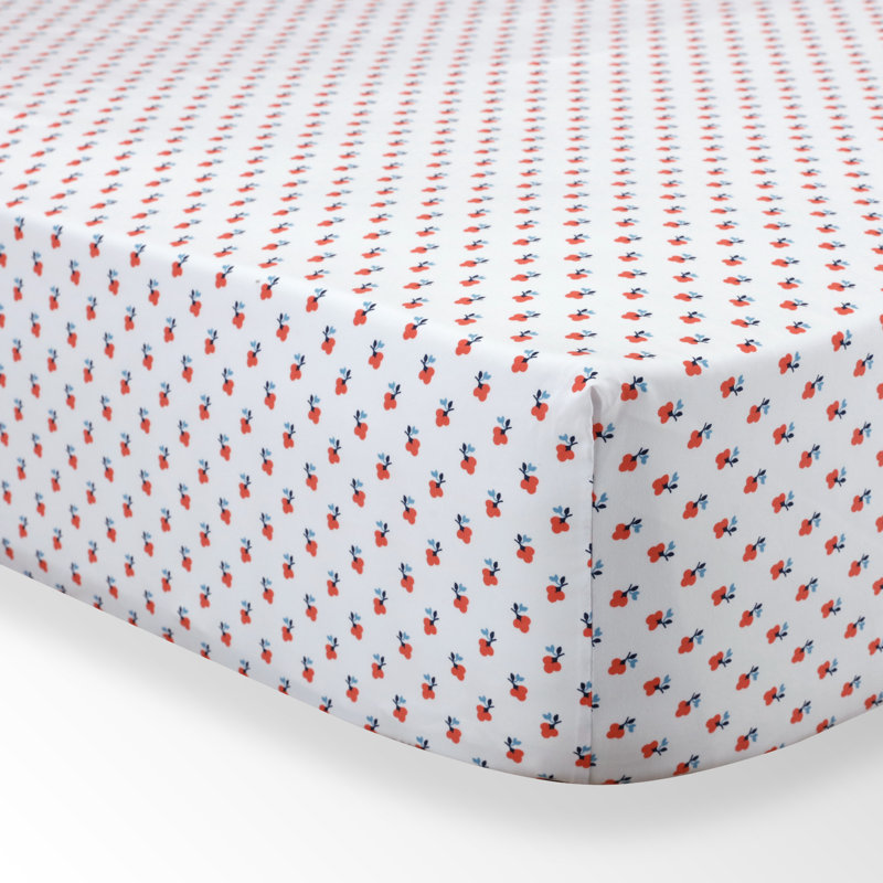 Twin Red Floral Print Microfiber Kids Bedding Set