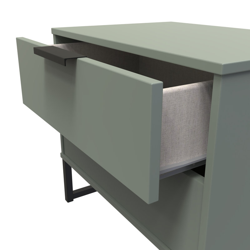 Turah 58cm W Manufactured Wood Bedside Table, Reed Green
