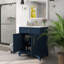 Meuble-lavabo autoportant avec lavabo, tiroirs et poignées en métal-898552197