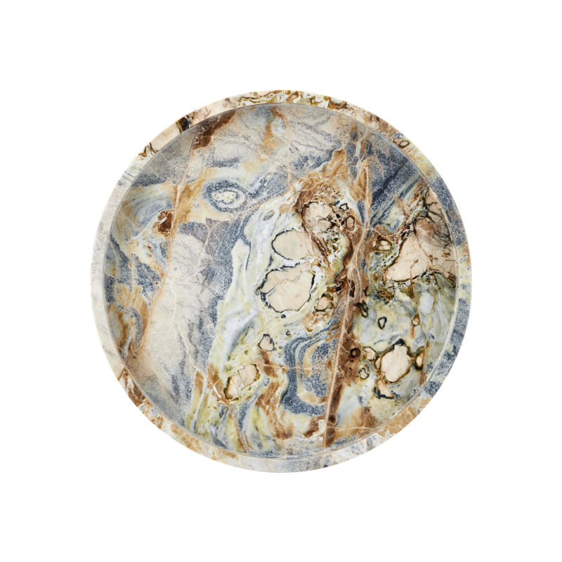 Freya Floral Jade Marble Decorative Tray