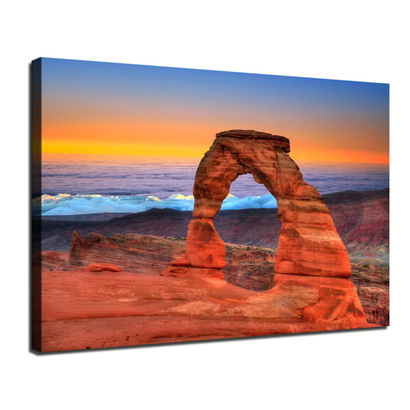 «Wilson Arch Utah Sunset Red Rock Natural Arch», art mural, 24 po x 36 po