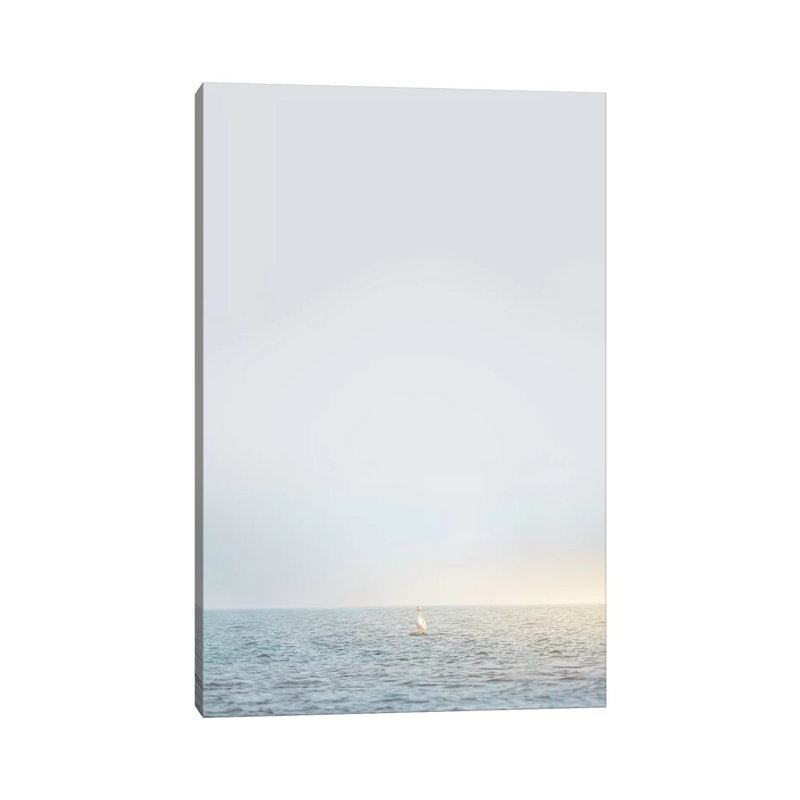 Pelican On The Rock by Nik Rave - Print on Canvas, Wrapped Canvas, 45.72cm H x 30.48cm W x 1.91cm D
