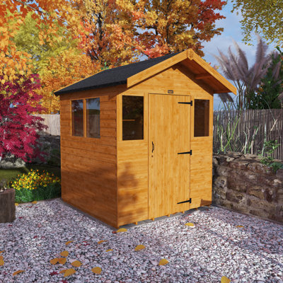 6 ft. W x 6 ft. D Solid Wood Shiplap Apex Garden Shed