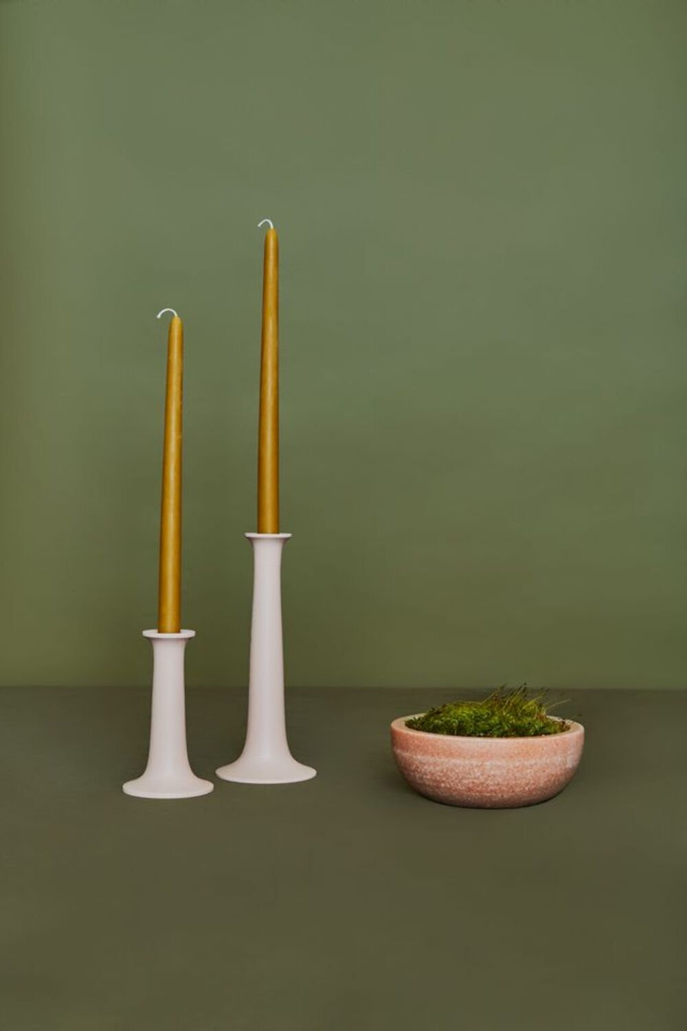Simple Solid Wood Candlestick, 5.5" H x 3.5" W x 3.5" D, Gray