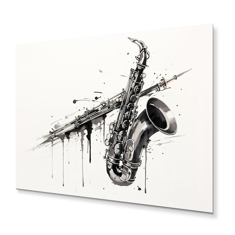 «Clarinet Curve Sleek Black I» sur, H 16 po x l 32 po x P 1 po
