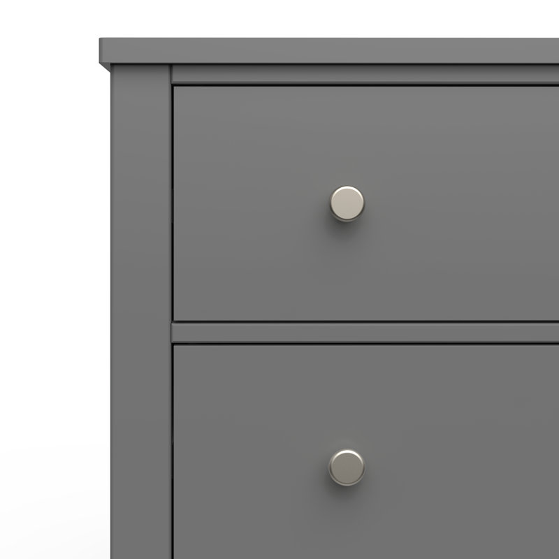 Cool Gray Pine Wood 3-Drawer Dresser with Changing Table Topper