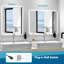 Miroir de salle de bain 32 po x 24 po à rétroéclairage DEL lumineux, 5 minutes de brouillard, miroir de meuble-lavabo mural pleine HD à réflexion, 3 lumières à intensité variable à intensité variable, CRI90 +, fonction mémoire, anti-buée