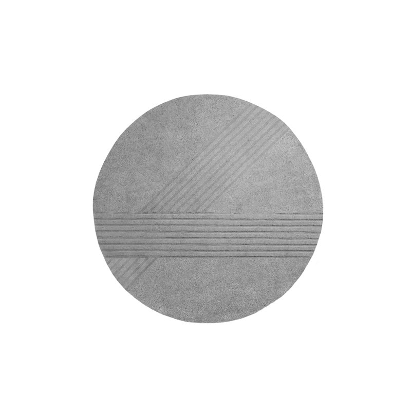 Gray Kyoto Rug, Round 8'2"