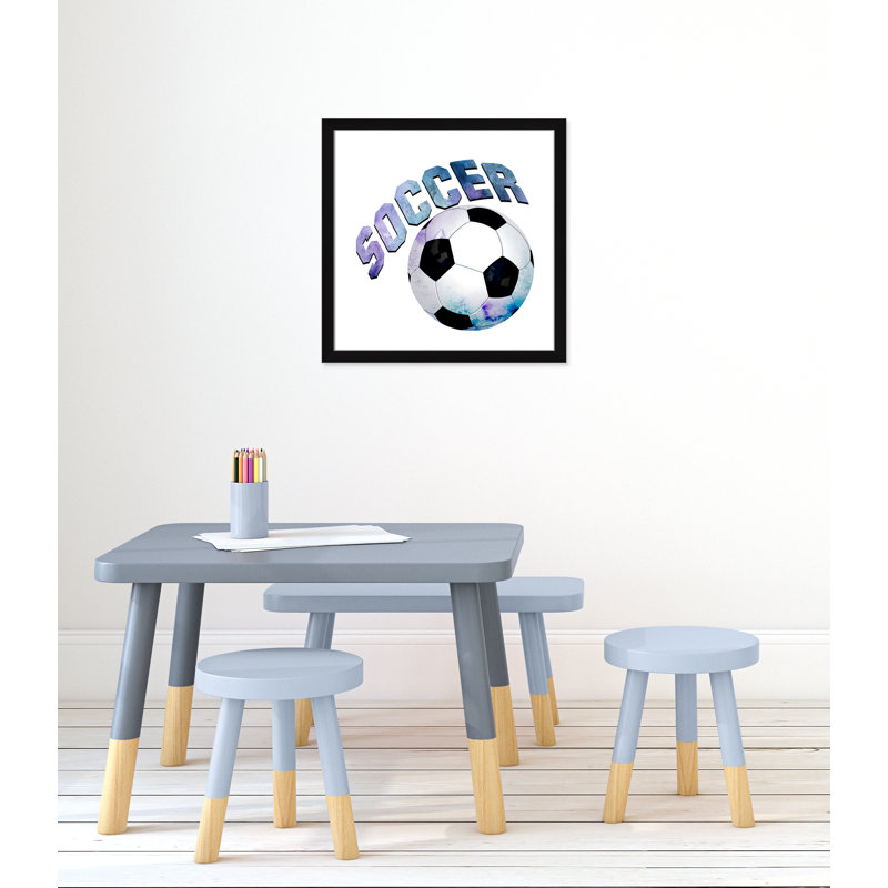 Fille de football 1, H 24,5 po x l 24,5 po x P 0,63 po, Cadre noir