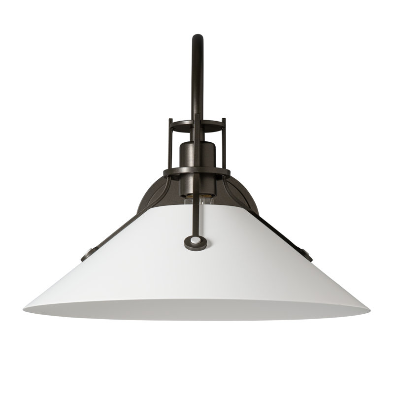 Henry Metal Shade Wall Sconce, White, Oil Rubbed Bronze, 16.8"D x 14.4"W x 12.9"H