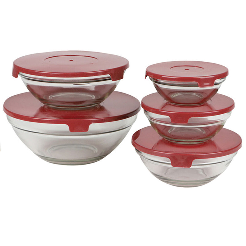 Shuford Glass Food Storage Container, Red