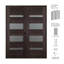 Double porte intérieure française à panneaux en bois manufacturé et en verre givré Avon 0701-75835608-91695439-77376580