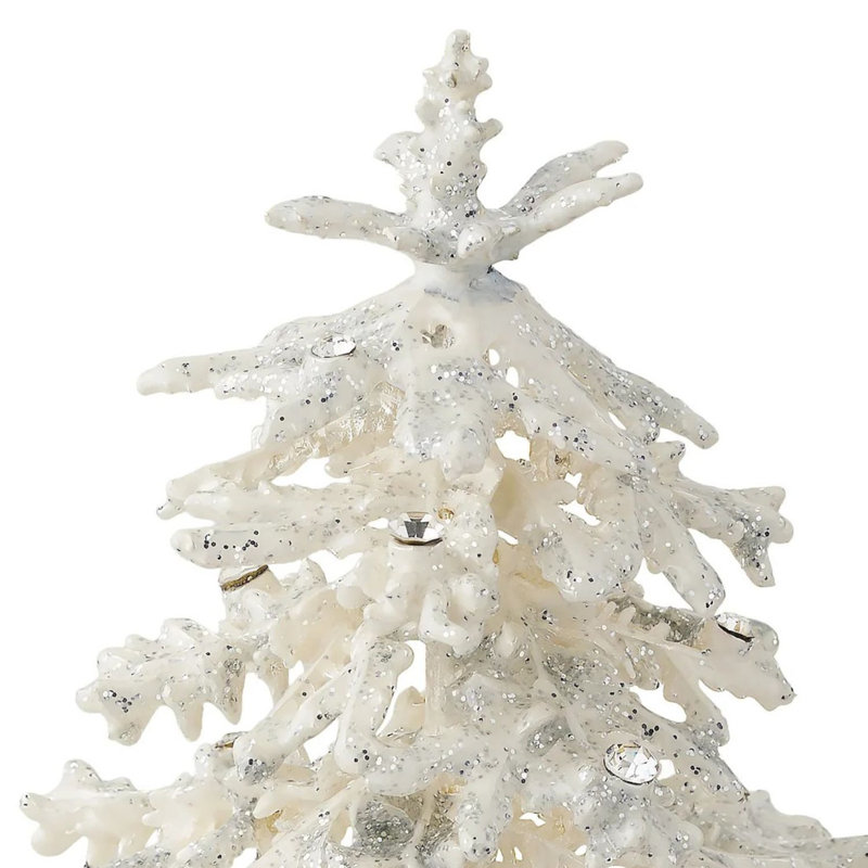 Flocked Enamel Christmas Tree, Large
