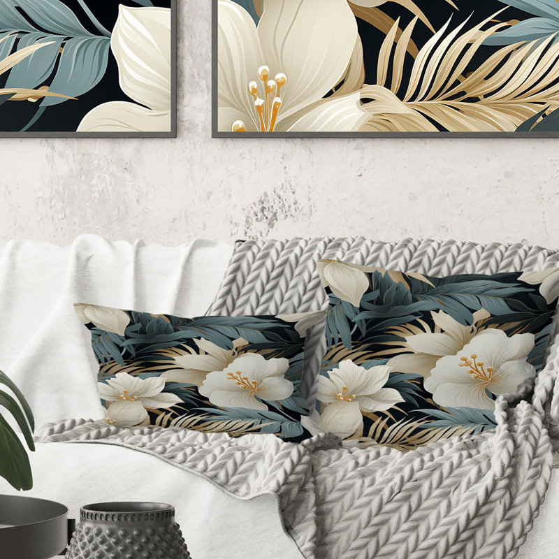 Motif tropical de motif tropical II monochrome - Polyester floral
