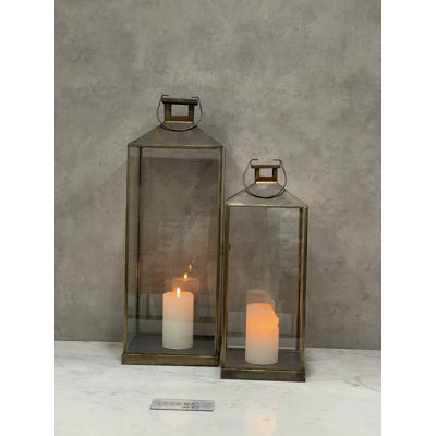 Lantern Iron & Glass Dia 9" Lg